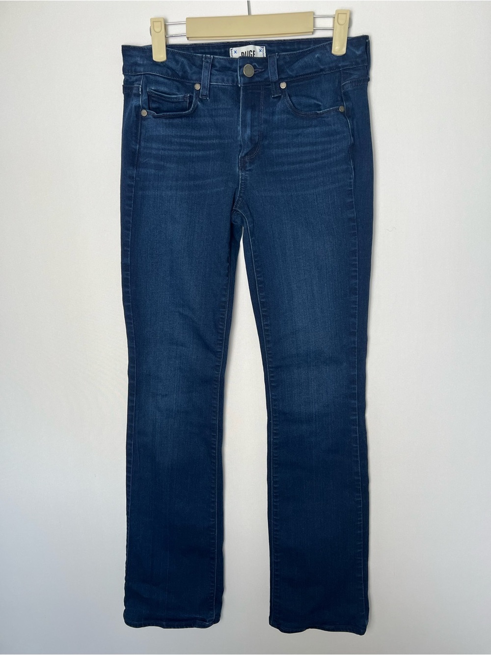 Paige Manhattan Mid-Rose Bootcut Blue Jeans Women’s Size 27 Dark Blue Stretch
